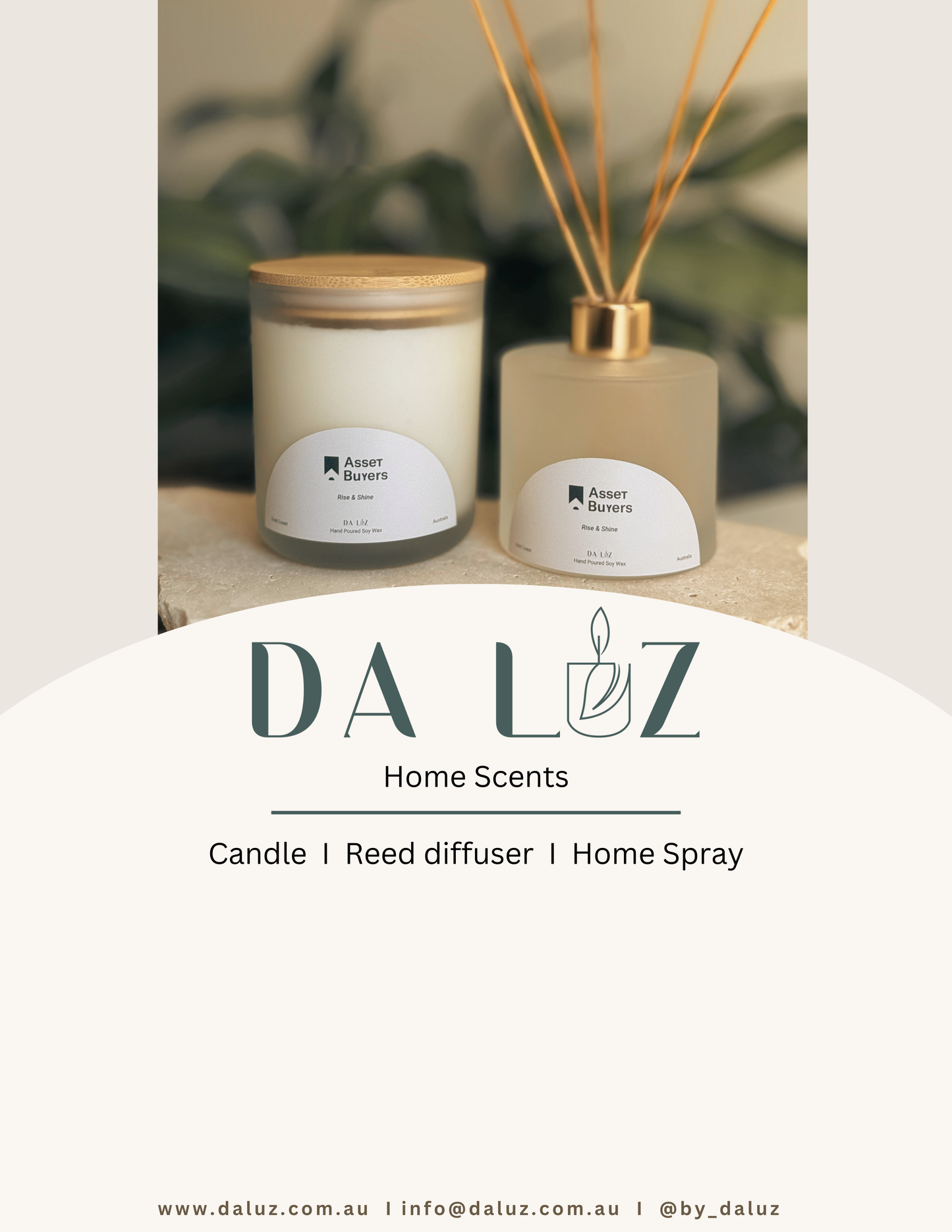 Personalised glass candle & Reed diffuser