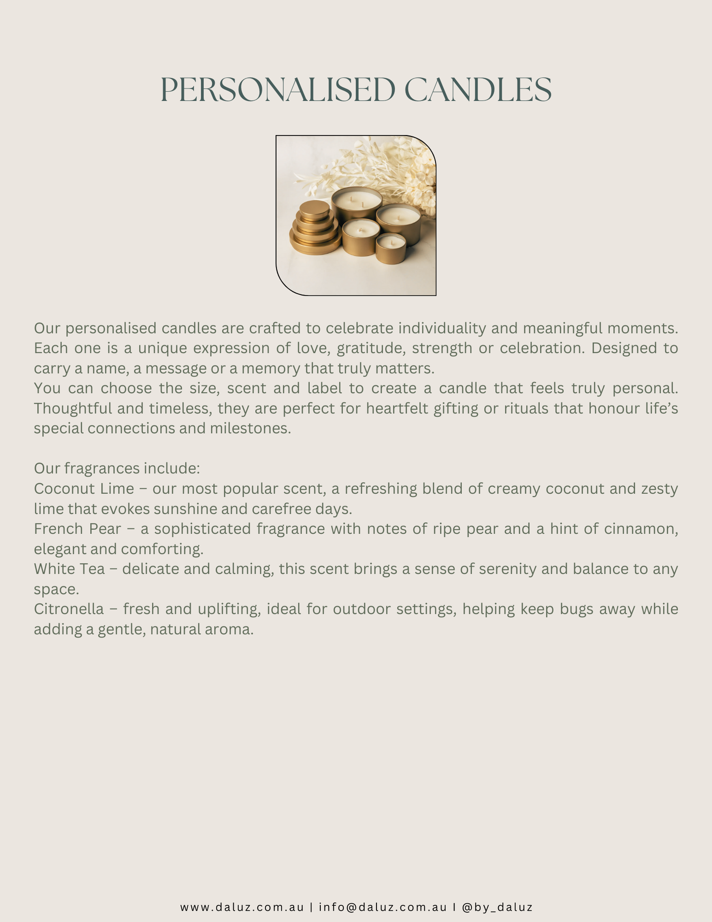 Personalised candle - Tin