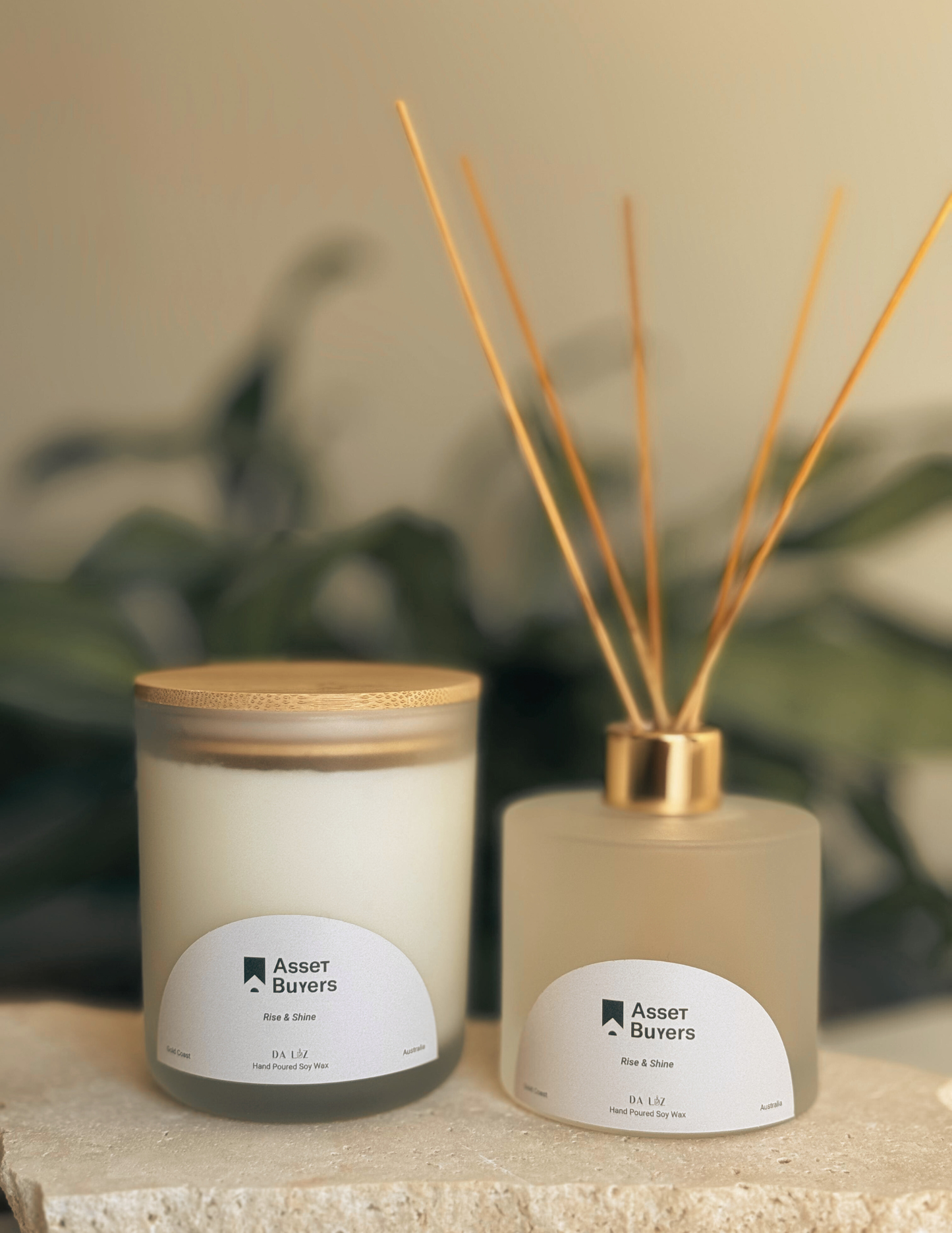 Personalised glass candle & Reed diffuser